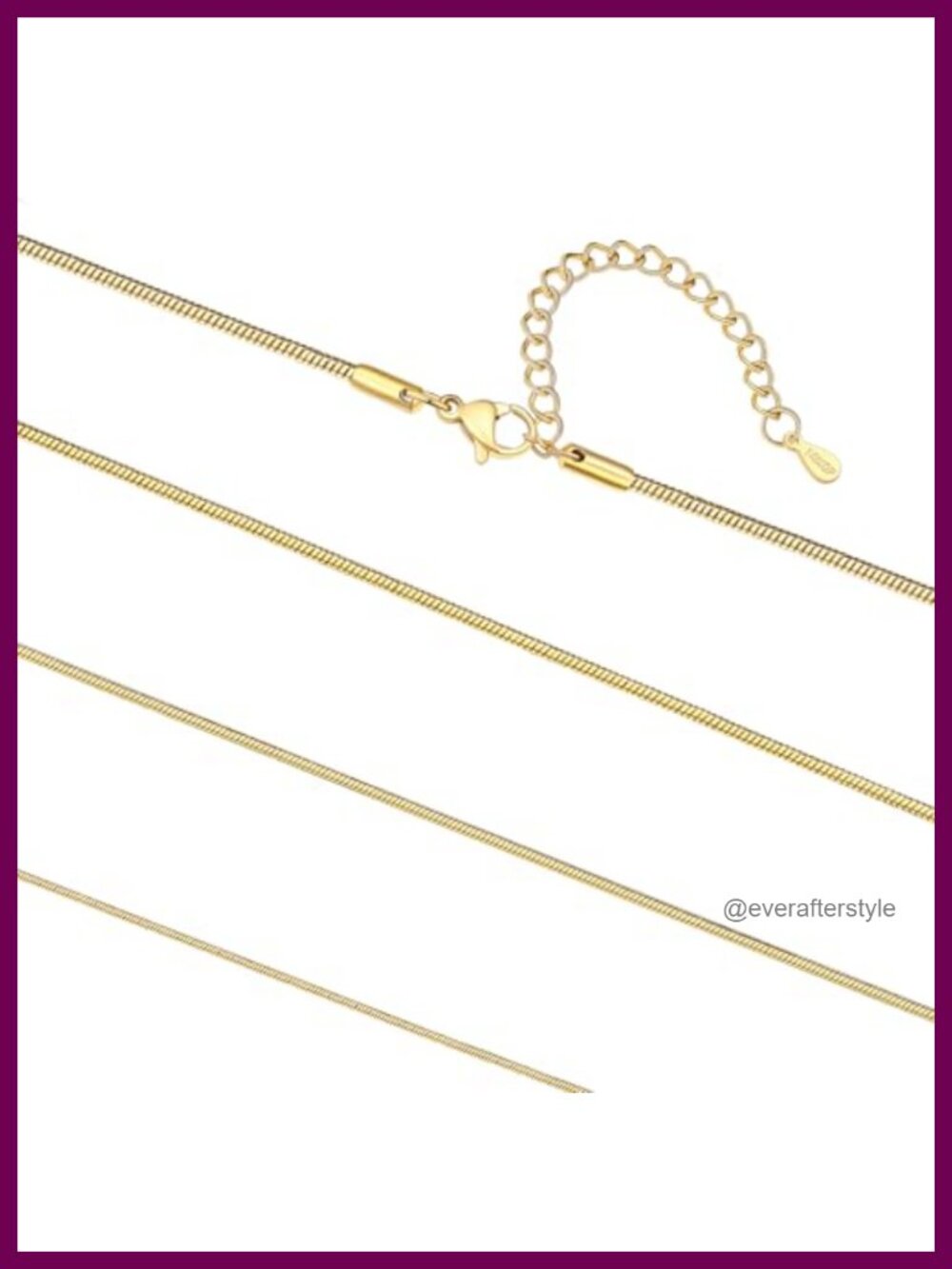 FaithHeart Stainless Steel Snake Chain Necklace 14-30 Inch Minimalist Layering